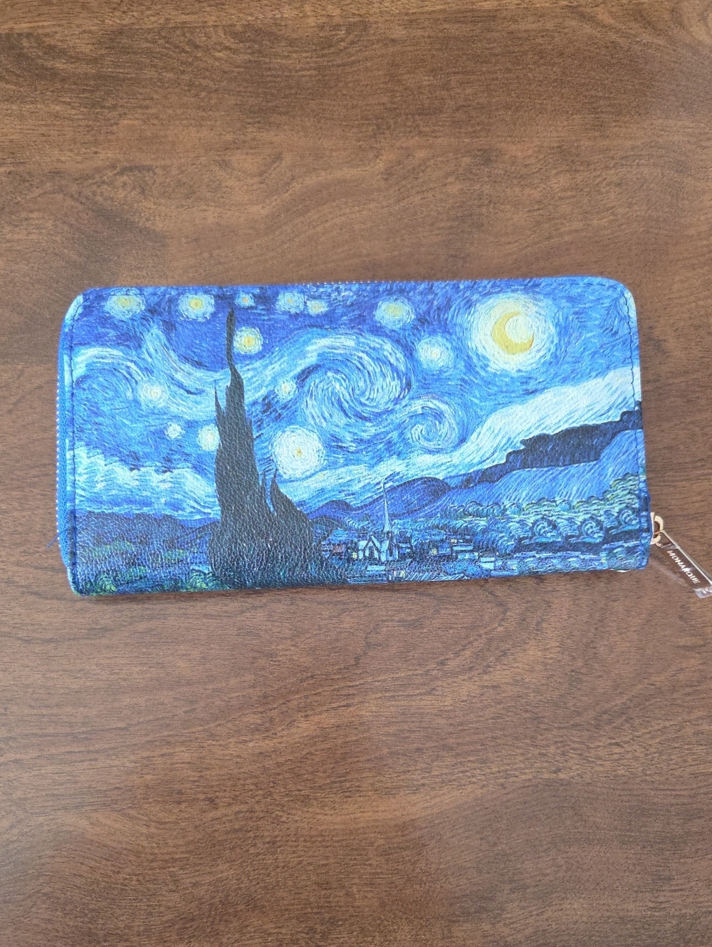 Monarque Brand Starry Night Print Zip-Around Wallet in Blue